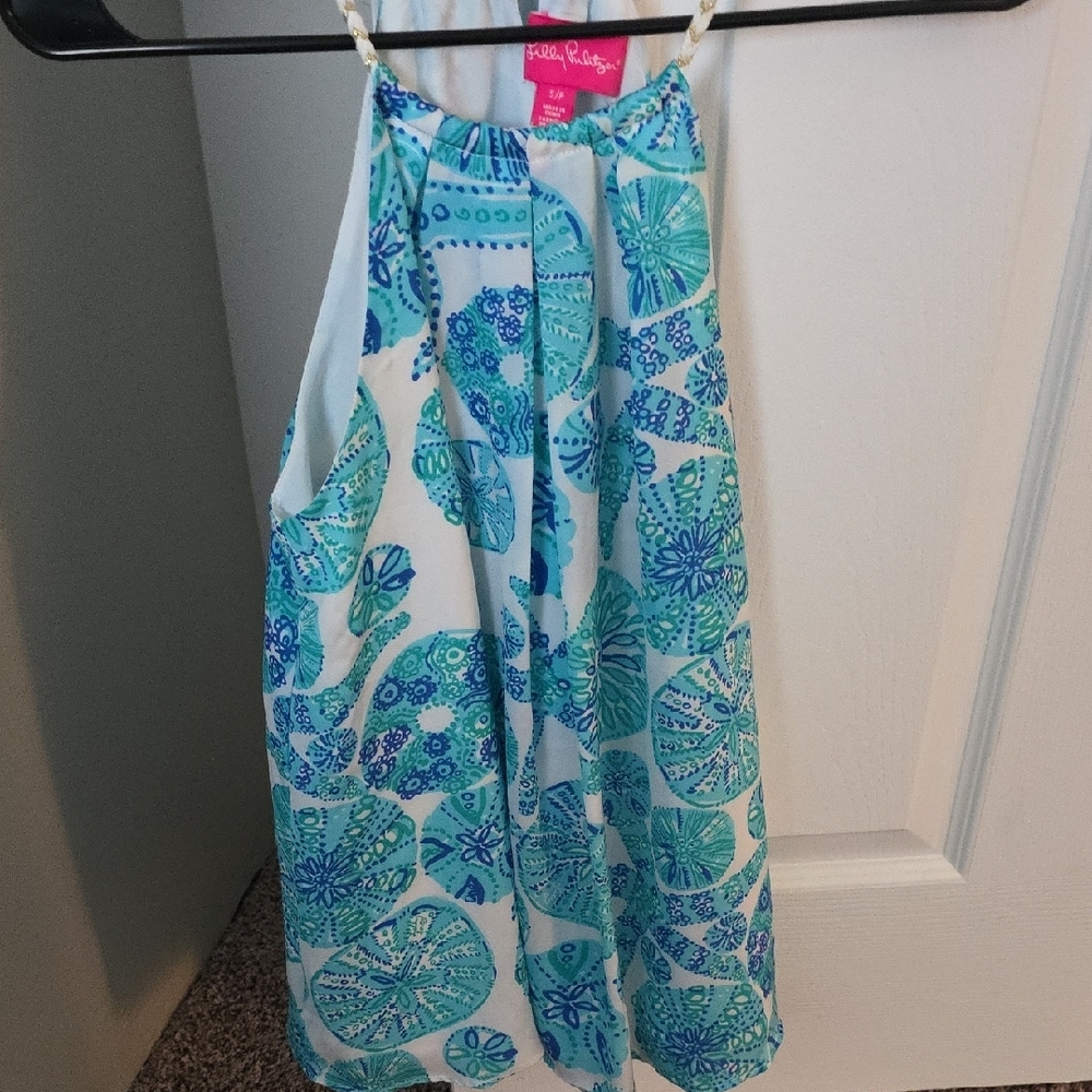 Lilly Pulitzer Blue and White Halter Top